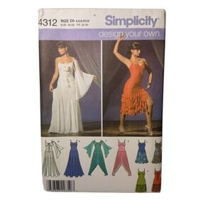 Simplicity - 4312 - Design Your Own Dance‎ Dress - Misses Size 4-12 UNCUT